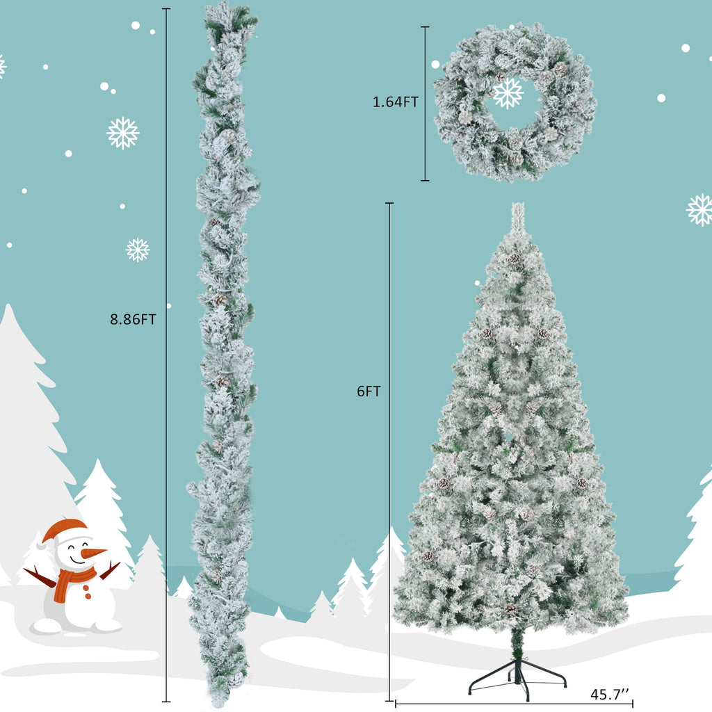 6ft Snow-Covered Christmas Tree