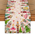 Pink Nutcracker Christmas Table Runner