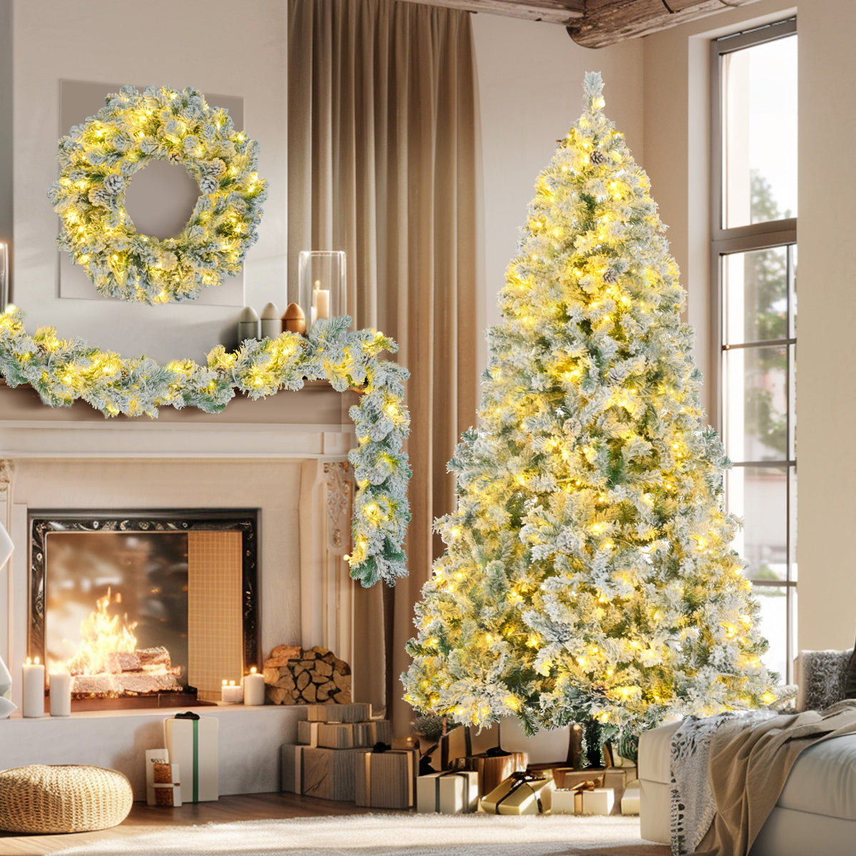 6ft Snow-Covered Christmas Tree