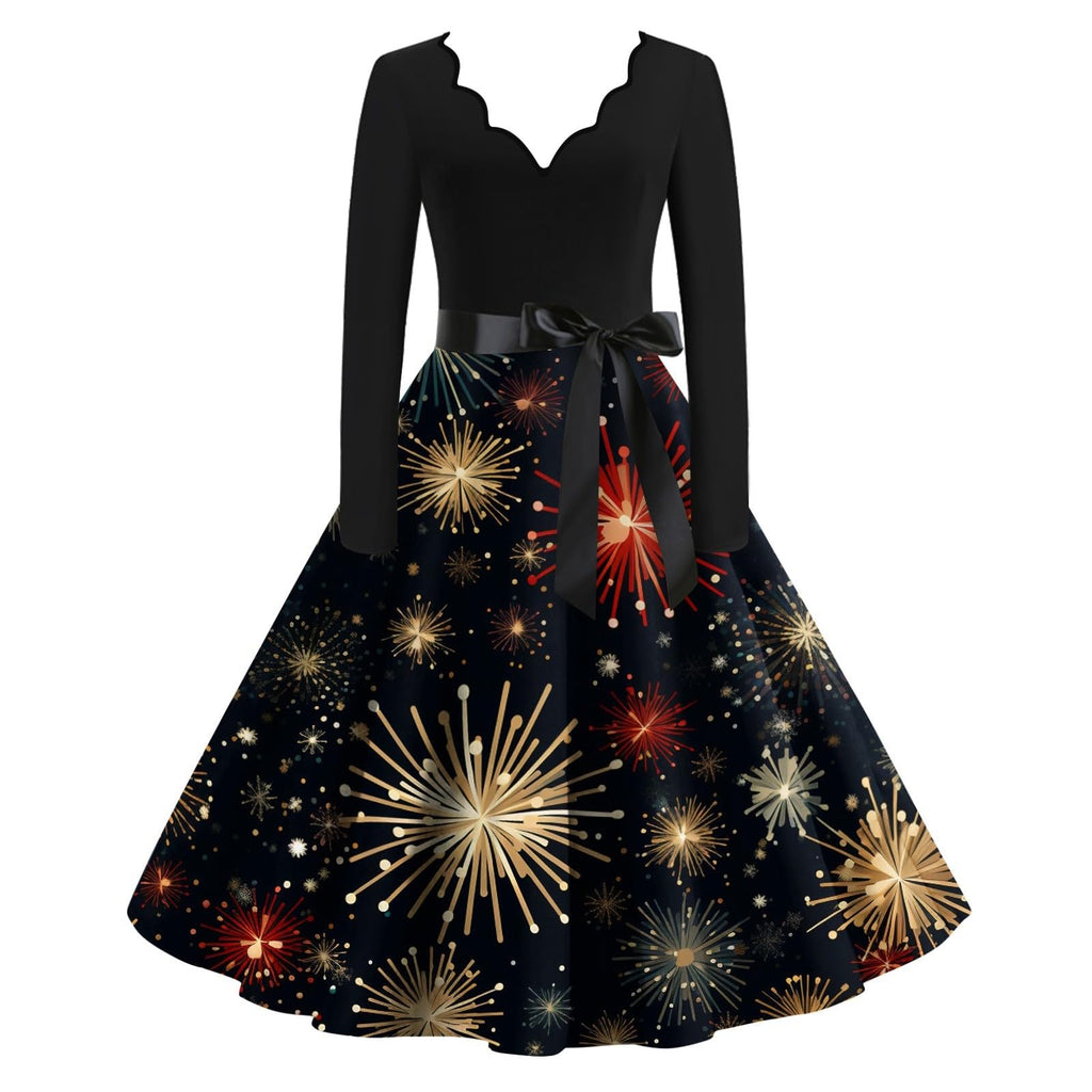 Vintage-Style Christmas Dress for Women
