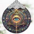 Stained Glass Christmas Ball Ornament - 3in