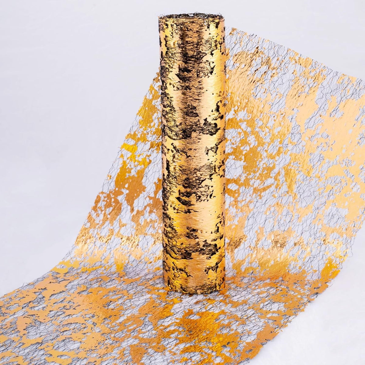 Gold Poinsettia Christmas Table Runner