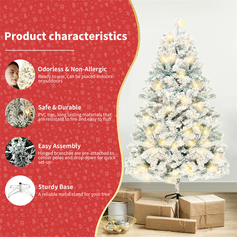 Premium Snow-Flocked Artificial Christmas Tree