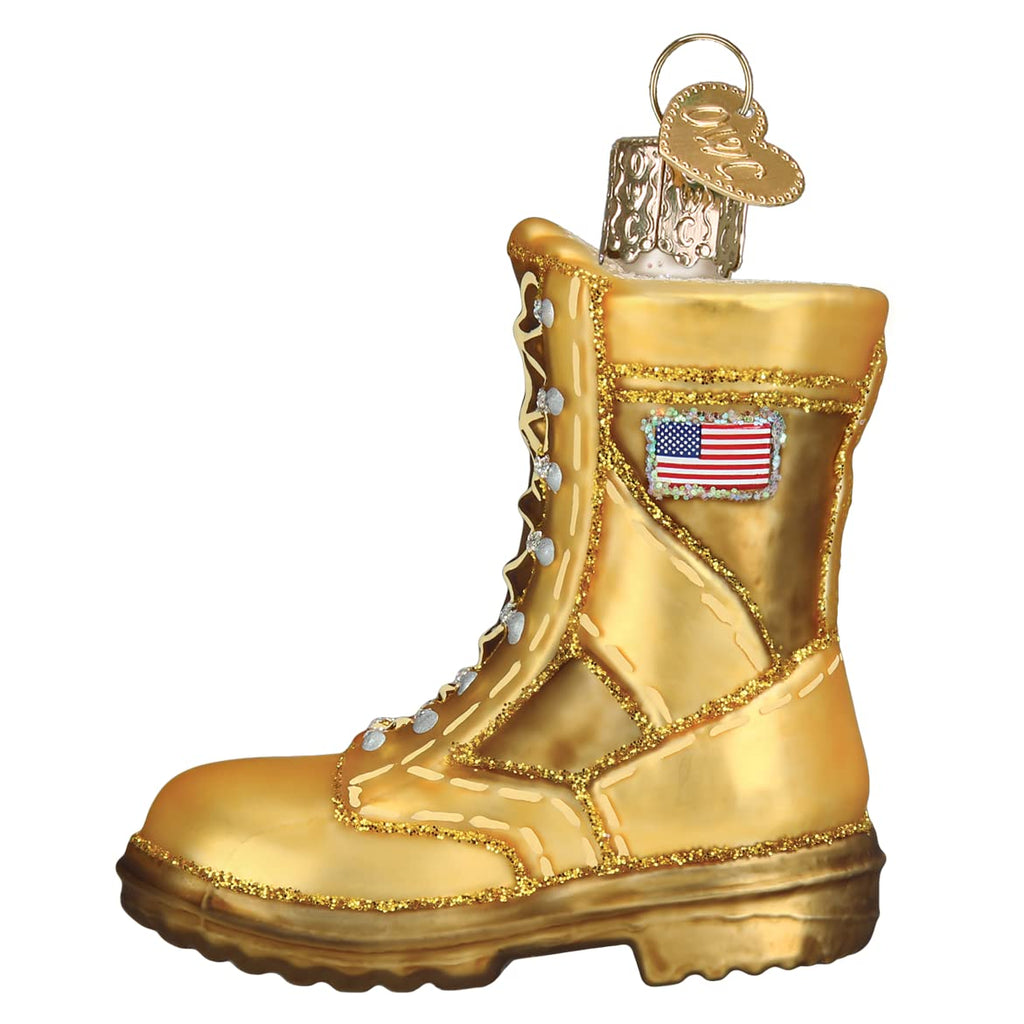 Military Boot Glass Blown Ornament