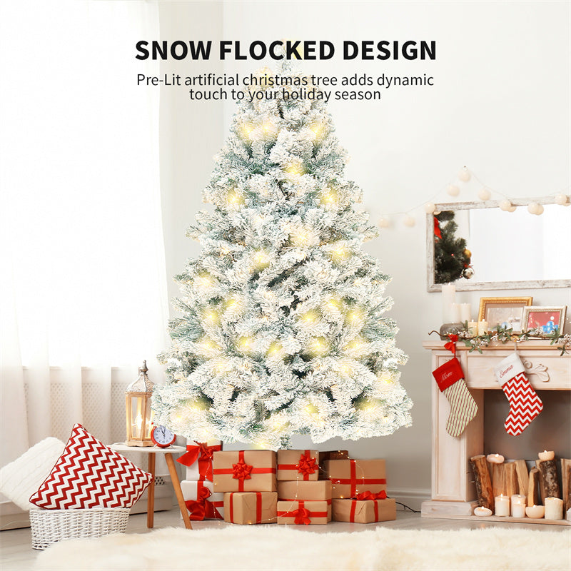 Premium Snow-Flocked Artificial Christmas Tree